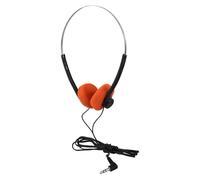 CTIRCHIU Auriculares Escolares Supraaurales Retro con Cable, Diadema Ajustable y Almohadillas Acolchadas, Diseño Pequeño y Portátil en Color Naranja, Ideales para Viajes y Uso en Aula,