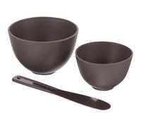 CTIRCHIU Bol de Silicona Grande y Mediano Color Negro para Mascarillas DIY con Raspador, Recipiente Antiadherente para Derretir Cera, Kit para Mezclar Mascarillas, Herramienta de Belleza