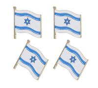 CTIRCHIU Broches de Metal Bandera de Israel Blanco, Diseño Elegante y Uso Versátil para Ropa y Sombreros, Paquete de 4 Piezas para Familia y Compañeros