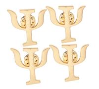 CTIRCHIU Broches de Psicólogo de Metal 4 Piezas, Pin de Psiquiatra Letras Griegas, Insignias de Solapa para Mujer y Hombre, Accesorios para Ropa y Obsequio Significativo en Oficina