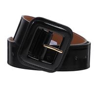 CTIRCHIU Cinturón Ancho de Piel Sintética Charol Negro, Cinturón Ajustable para Mujer, Faja Lumbar Versátil para Vestidos y Faldas, Accesorio Elegante para Ropa de Fiesta y Uso Diario