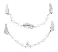 CTIRCHIU Clip para Cuello de Suéter y Bufanda Cadena de Perlas Vintage, 2 Piezas, Material Abs y Aleación, Diseño Retro y Cierre Seguro para Mujer