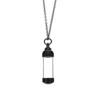 CTIRCHIU Colgante de Cuello Unisex de Acero Inoxidable y Vidrio Transparente, Botella de Perfume Crematorio Grande 40.5mm X 12mm Cadena, Collar Elegante para Eventos Conmemorativos