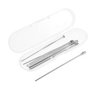 CTIRCHIU de Limpiadores de Oídos Espiral Color Plata Kit de 6 Piezas Masaje y Extracción de Cerumen de Acero Inoxidable, Fácil de Usar en Familia