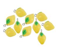 CTIRCHIU Dijes de Limón Charms de Limón 10 Piezas de Resina y Dijes de Frutas para Hacer Joyas Decoración Verano para Botellas para Pulseras