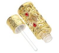 CTIRCHIU Frasco de Perfume Recargable de Vidrio Dorado de 3 Ml, Botella Portátil para Aceites Esenciales Árabes, Diseño Artesanal y Decorativo para Fiestas y Citas