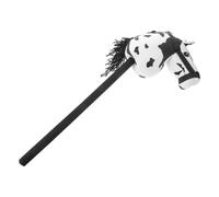 CTIRCHIU Juguete Caballo de Madera para Montar Cabeza de Caballo de Tela Negro, Mejora el Equilibrio y Habilidades Motoras para Niñas en Casa o Fiestas