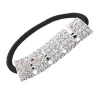CTIRCHIU Lazo Elástico Cabello 4 Piezas Cristales de Imitación, Banda Pelo de Niña en Color Plata Decoraciones Elegantes para Fiestas Navideñas