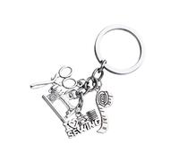 CTIRCHIU Llavero Creativo de Diseño Original Regla y Tijera para Llaves Bolso Coche I Love Sewing Duradero Pendiente Decorativo