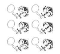 CTIRCHIU Llavero Dije de Ancla Metálica Plateada 6 Piezas, Recuerdo Náutico para Fiesta Temática Marina, Accesorio Decorativo para Llaves y Manualidades en Eventos de Hogar y Boda