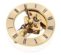 CTIRCHIU Movimiento de Reloj Empotrado de 86 Mm Dorado Mecanismo Esqueleto de Engranajes, Números Romanos y Cuarzo para Reparación y Decoración de Relojes de Mesa