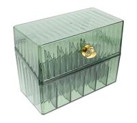 CTIRCHIU Organizador de Pintalabios Transparente con Tapa Verde, Caja de Almacenamiento Práctica y Ligera de Pet para Escritorio y Dormitorio