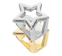 CTIRCHIU Parrillas Dentales de Estrella 2piezas de Cobre Ligeras para Cosplay y Vida Nocturna, Accesorio de Hip Hop de Moda Que Previene el Mal Aliento para Hombres y Mujeres