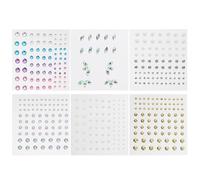CTIRCHIU Pegatinas de Gemas Acrílicas para Rostro y Ojos sin Pegamento, 6 Hojas Diseños Deslumbrantes para Fiestas y Noches Locas en Frente y Mejillas Varios Estilos