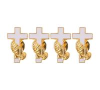 CTIRCHIU Pin de Cruz Cristiana Vintage de Aleación Resistente, Alfiler Religioso Pequeño en Juego de 4 Unidades, Pin para Traje y Uso Diario con Diseño Espiritual Inspirado en