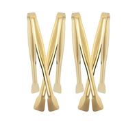 CTIRCHIU Pinzas de Comida Doradas de Acero Inoxidable 15cm Resistentes al Óxido y Fáciles de Llevar, Mini Pinzas para Hielo y Verduras Ideales para Fiestas y Bares, Pack de 4