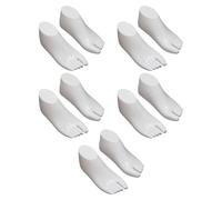 CTIRCHIU Soportes para Calcetines de 5 Pares Forma de Pies Falsos en Pvc Blanco Resistentes y Duraderos para Exhibición de Zapatos y Calcetines Escolares