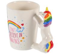 CTIRCHIU Taza Cerámica Pintada a Mano con Figura de Unicornio Resistente al Calor Taza Divertida para Café Té y Agua Regalo para Aficionados los Animales