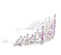 CTIRCHIU Tocado Decorativo para Boda y Fiesta Diseño Brillante de Aleación de Zinc y Circonitas Púrpuras, Accesorio para Cabello de Niñas y Mujeres en Bailes y Promesas