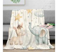 CTJQHVKZ Estampado 3D Baby Animal Arte Manta de Siesta Microfibra Ropa de Cama Lavable Dibujo Animado Nurse Manta de Oficina Suave para Regalos para compañeros de Trabajo 50x60inch(127x152cm)
