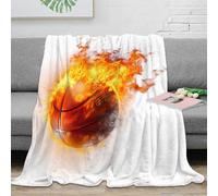 CTJQHVKZ Estampado 3D Basketball-Flame-Action Manta térmica Microfibra Ropa de Cama no desprende Pelusa Dynamic-Sport Plaid térmico Esponjoso y cálido Transpirable para Invierno 80×90inch(200x230cm)