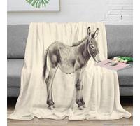 CTJQHVKZ Estampado 3D Donkey Sketch Manta de Cama Microfibra Ropa de Cama esponjosa y cálida Animal ilustracion Manta de sofá Lavable para Regalos de Bienvenida a casa 70×80inch(180x200cm)