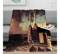 CTJQHVKZ Estampado 3D Industrial Skyline Manta Microfibra Ropa de Cama compacta y Suave Urban Landscape Manta de Viaje Ligera para Regalos para Amigos viajeros 80×90inch(200x230cm)