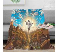CTJQHVKZ Estampado 3D Jesus Ascension Manta de Oficina Microfibra Ropa de Cama Transpirable Religious ilustracion Plaid de Oficina Anti-Bolitas para Regalos para colegas 70×80inch(180x200cm)
