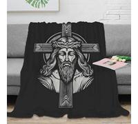 CTJQHVKZ Estampado 3D Jesus Christ frazada Microfibra Ropa de Cama Lavable en Lavadora Religious Engraving Plaid de frazada Suave para Estudiantes universitarios 70×80inch(180x200cm)