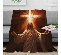 CTJQHVKZ Estampado 3D Jesus Christ Manta para Todas Las Estaciones Ropa de Cama no desprende Pelusa Religious Arte Manta versátil Anti-Bolitas para Regalos para Cualquier ocasión 80×90inch(200x230cm)