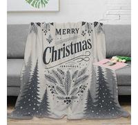 CTJQHVKZ Estampado 3D Merry Christmas Manta de Siesta Microfibra Ropa de Cama Lavable Vintage Holiday Design Manta de Oficina Suave para Regalos para compañeros de Trabajo 80×90inch(200x230cm)