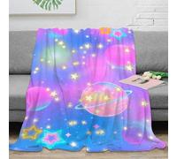 CTJQHVKZ Estampado 3D Pastel Space Scene Manta Microfibra Ropa de Cama Anti-Bolitas y cálida Kawaii Digital Arte Plaid Compacto para jóvenes en traslados laborales 60x80inch(150x200cm)