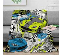 CTJQHVKZ Estampado 3D Sports Car Racing Manta para Aire Acondicionado Microfibra Ropa de Cama Suave Graphic Design Manta para Verano Ligera para Regalos para Vacaciones de Verano 40x50inch(100x130cm)