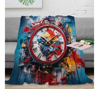 CTJQHVKZ Estampado 3D Time Concept Manta de Siesta Microfibra Ropa de Cama Lavable Abstract Arte Manta de Oficina Suave para Regalos para compañeros de Trabajo 70×80inch(180x200cm)