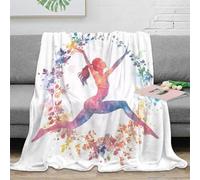 CTJQHVKZ Estampado 3D Yoga Woman Manta de Siesta Microfibra Ropa de Cama Suave y cálida Watercolor Arte Manta de Descanso Transpirable Lavable para Amantes del Confort 70×80inch(180x200cm)