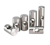 CTLH20 M4 M5 M6 304 Pernos de Barril de Acero Inoxidable Pasador cilíndrico Pasador Agujero Cruzado Martillo Tuerca incrustada para Accesorios de Muebles de madera-M5x12 (10 Piezas)