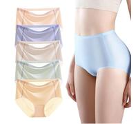 CTLTSRX Ropa Interior Ultrafina de Seda de Hielo Que no Deja Marcas, Bragas sedosas sin Costuras Que no Dejan Marcas, Bragas de Seda de Hielo de Verano (M,5 pcs E)