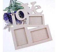 CTOBB Marco de Fotos de Bricolaje Marco de Fotos de Madera Rectangular con Letra de Familia Carta de Amor inglés Colgante Arte artesanía decoración del hogar