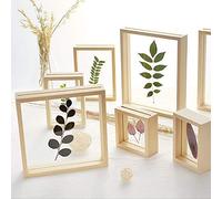 CTOBB Marco de Fotos de Resina de Doble Cara DIY Muestras de Plantas Marco de Madera Maciza Sala de Bodas Decoración de Escritorio Marcos de Fotos Ornamento, 11.4X16.4