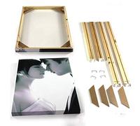 CTOBB Marco de Madera Natural para la Pintura de la Lona Picture Factory Proporcione DIY Wall Photo Frame Poster Frame quadros de Parede para sa, Ancho 105cm, Altura 35