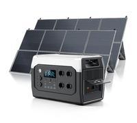 CTOLITY Estación de energía de 2048 Wh con 2 paneles solares de 400 W | Generador solar de emergencia LiFePO4, 800 W, módulo solar plegable 23,5%, 2400 W, para autocaravana, camping, jardín