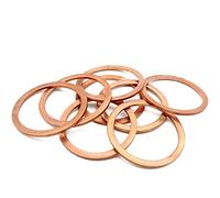 Ctongrun-Arandelas planas Arandela plana de cobre M16 Junta de sello Diámetro interno Anillo de sellado de 16 mm Ladera T3 T3 Red Copper Lavadora, buena resistencia a la corrosión(16x23x1.5 (20pcs))