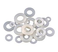 Ctongrun-Arandelas planas M10 M12 M14 M16 M18 M20 Arandelas de nylon blancas pernos de cables arandela de plástico buena resistencia a la corrosión(M14x27x2.5mm-20pcs)