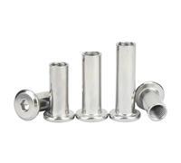 Ctongrun-Tornillos de cabeza cilíndrica M3 M4 M5 M6 M8 Tuerca de manguito de conector de inserción de conector de remache hexagonal plano de acero inoxidable, 10 piezas, Duradero y resistente(12mm x10