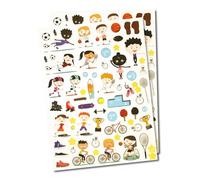 Ctop Gomas de Borrar 132 Piezas Pegatinas Actividades Niños Scrapbooking, Deportes - Multicolor, Papel, Vibrante, Multicolor