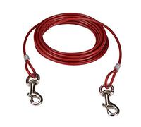 CtopoGo Cable de amarre para perros de 10 pies/16 pies/33 pies,Cable de amarre para mascotas, Cable para atar al perro en exteriores, Se admiten mascotas para tallas pequeñas / medianas (3m, Rojo)