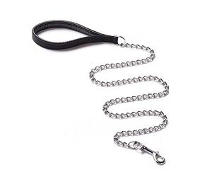 CtopoGo Correa Suave de Alta Resistencia con Mango de Cuero PU Correa de Metal antimordida para Perros pequeños, medianos y Grandes (120 mm) (180 mm)