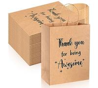 Ctosree 20 bolsas de papel de regalo para empleados, compañeros de trabajo, colegas, bolsas de agradecimiento con asas, bolsas de regalo de agradecimiento para compañeros de trabajo (8.3 x 4.3 x 10.6