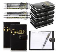 Ctosree 20 Sets 911 Dispatcher Gifts Bulk Pocket Leather Notebooks with Yellow Flag Pens for Telecommunicator Week Dispatcher Appreciation Gifts Lined Small Journal Office Supplies Accessories