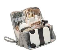 CTravel Makeup Bag - Toiletry Bag For Women, Large Cosmetic Travel Bags, Stand Up Makeups Bags For Travels, Wide-Open Storage Case - Zipper Waterproof Makeup Organizer For Women Girls Brushes Toiletry